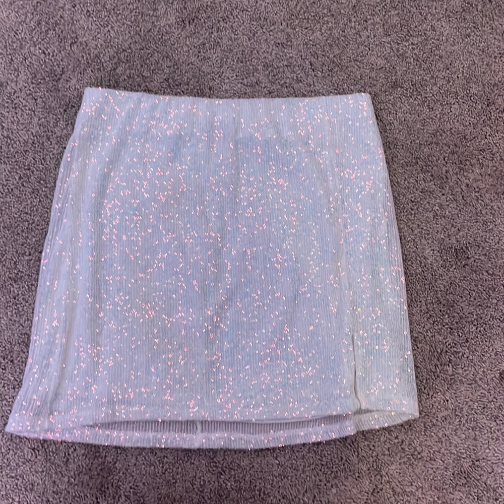 Glitter Skirt- White/Iridescent